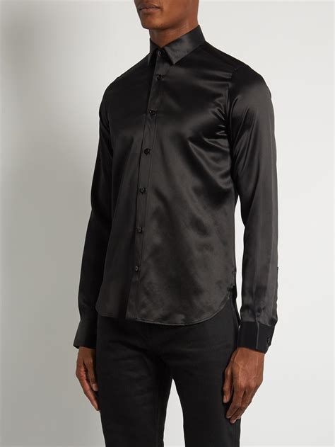 ysl black silk shirt|ysl shirts for men.